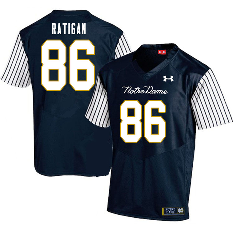 Men's NCAA Notre Dame Fighting Irish #86 Conor Ratigan Stitched College Under Armour Authentic Navy Alternate Football Jersey ND10C37AM